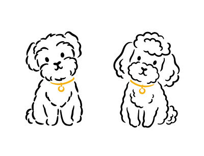 Cute illustrations. Cute line art for the pet food supplier animal black and white breed character design cute dog doodle drawing funny handdrawn icon illustration line drawing lineart mascot minimal pet pet care puppy vector