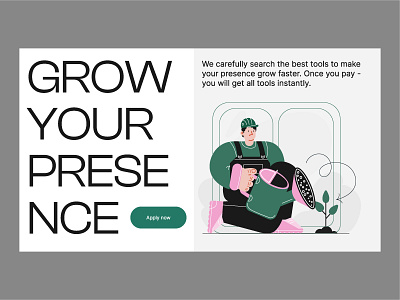 Grow your presence business client colors design figma flat graphic design illustration marketing typography ui ux vector webdesign