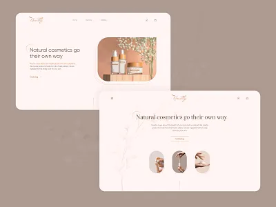 Design concept of natural cosmetics #2 branding cosmetics design gentle logo natural ui ux web design
