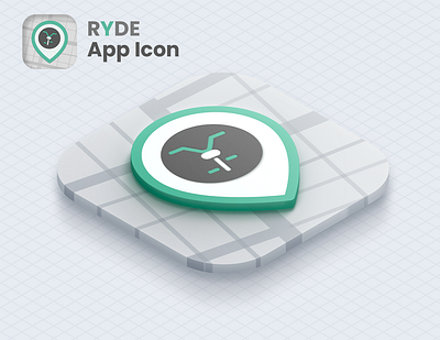 RYDE App Icon (Own idea) #DailyUI Day 5 app branding dailyui design icon iconapp illustration logo typography ui ux vector