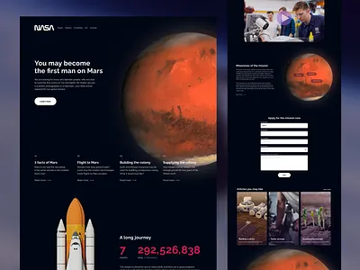 Mars exploration settlement landing page aliens dailyui design figma future hero block hero page landing page mars musk nasa space spacex ui warm up web design website