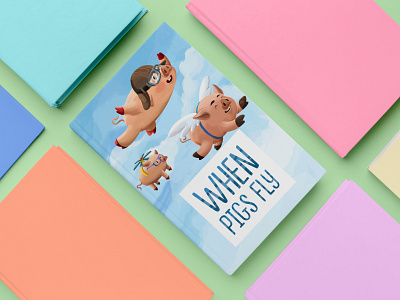 When pigs fly - English idiom illustration book children illustration illustrator