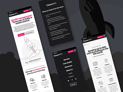 Clever Mobile Designs black dark design limely mobile web design website