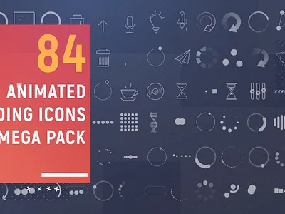 Animated Loading Icons Pack animation icons infographic lines loader loading motion graphics png shape web icons