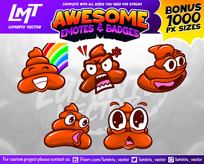 Poo Twitch Emotes - Chibi Meme Pepe Twitch Emotes anime anime twitch emotes chibi cute emoji emote pepe pepega pog poo poop sticker twitch twitch emote twitch emotes