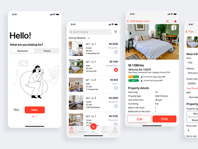 Redesign Case Study – RoomHub App case study design graphic design illustration redesign rental roomhub ui ux