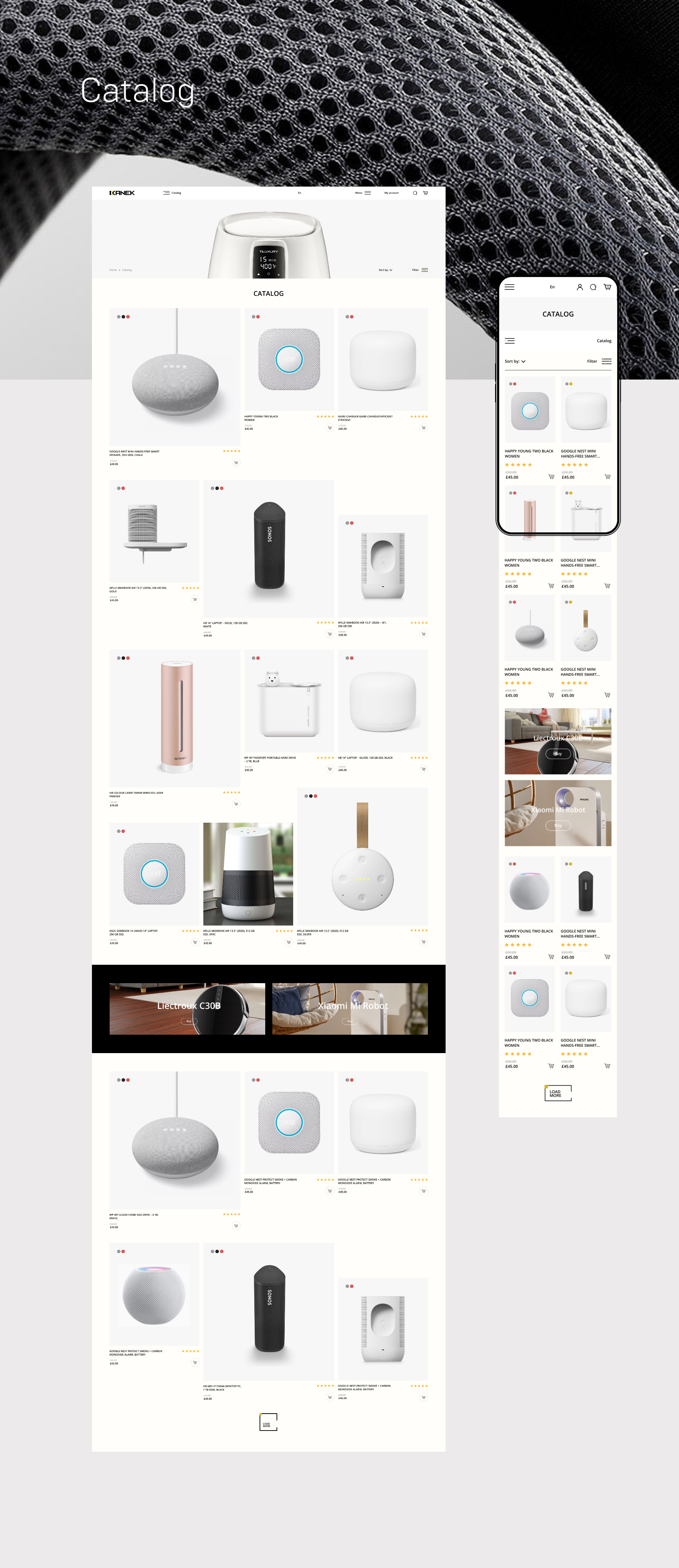 Example of UX/UI Web Designs