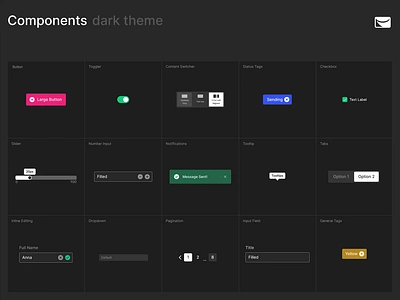 Sendlane Platform – Components Overview animation colors component library platform design product design saas systemic design typography user experience user interface