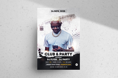 White Club Party Free PSD Flyer Template club flyer design flyer free flyer freebie psd psdflyer