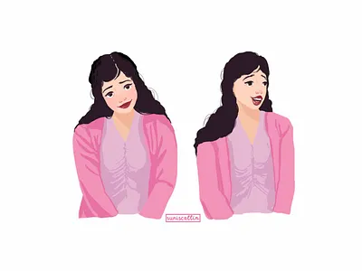 Character in pink cardigan avatar character design characters design digital emotion expression girl illustration mascot raster vector