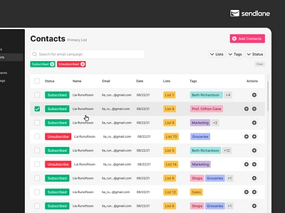 Sendlane Platform – Modules Overview colors component library ecommerce platform modules library platform design product product design systemic design table typography ui user interface ux