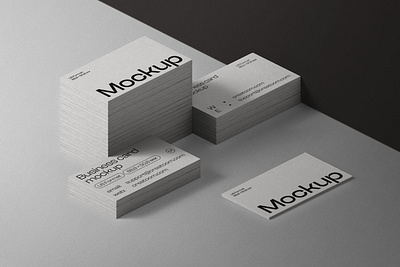 Scene With Composition Of Business Card Mockups Isometric stationery mockups