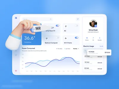 Smart Home Dashboard #7 design illustration ui uidesign uiux ux uxdesign