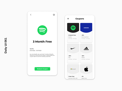 Daily UI 061 | Redeem Coupon coupon daily ui 061 mobile design redeem coupon savings voucher