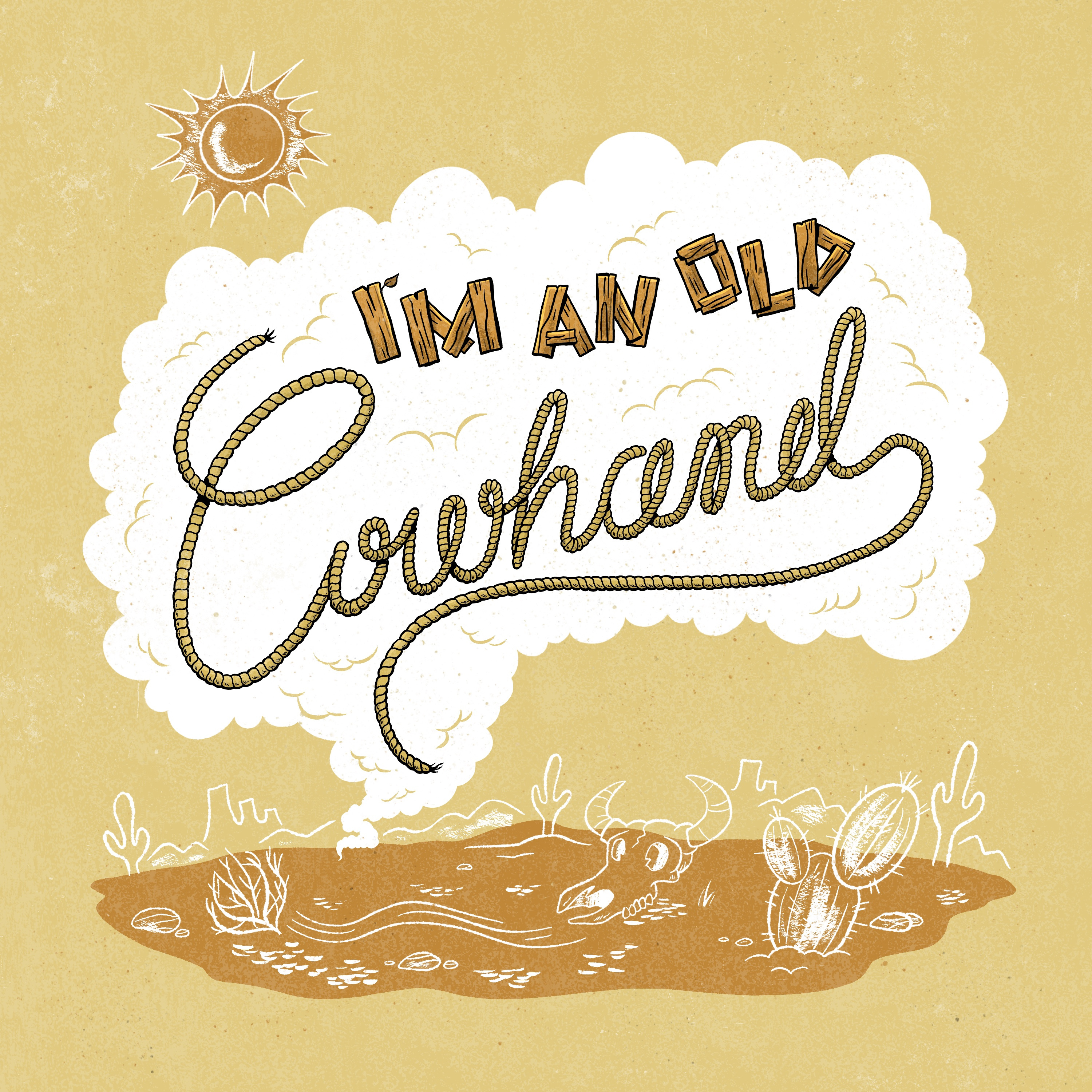 Old Cowhand cactus cowboy cowgirl illustration ipadpro procreate ranch retro western wild west