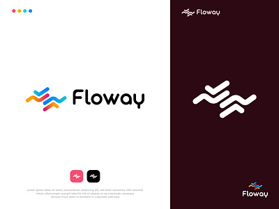 flow tech logo design concept branding design flow graphic design icon logo logo design minimalist tech technology vector