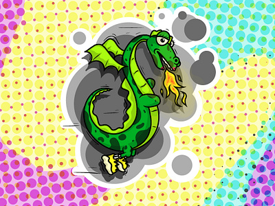 Dragon princess cartoon colors illustration procreate