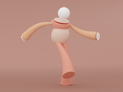 Shape Walker - Pink 3d 3d art 3d modeling 3d models 3d monsters 3d render 3d shapes 3d software 4dcinema blender 3d colors illustrations minimal shapes