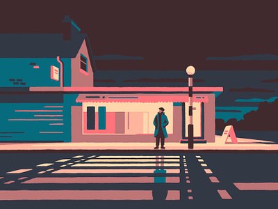 After Hours art artist digital illustration illustrator light night priya mistry street streets uk