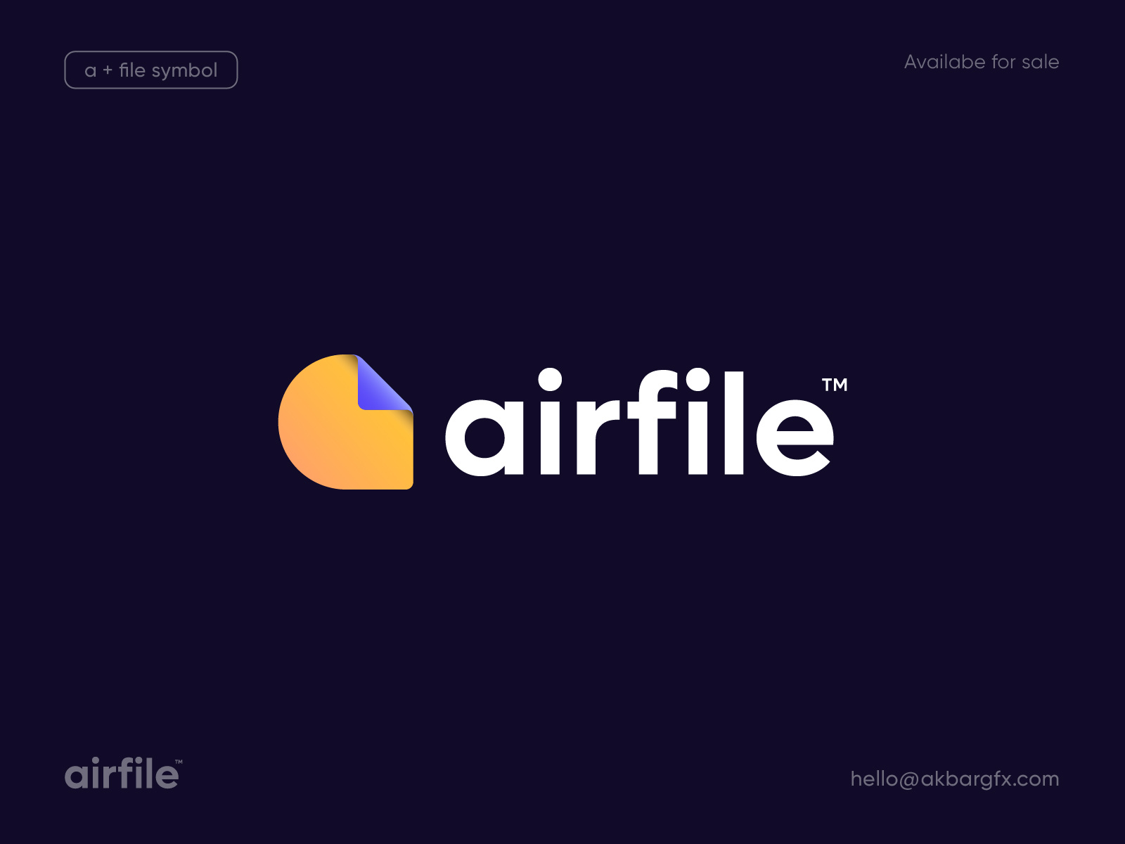 Airfile | Modern Abstract Letter Mark Logo a letter logo a letter mark a logo abstract a logo app logo brand design brand identity branding conceptual logo creative logo file logo gradient logo logo design minimal logo designer modern a logo modern app logo modern letter mark modern logo modern logo designer web logo