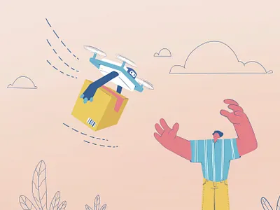 Future of Delivery app colorful concept delivery designer drone flat gadget gradient harmony illustration illustrator scifi sketch startup technology web