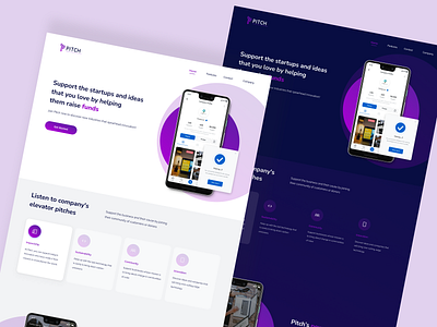 Pitch - Social Investment Landing Page branding design finance investment landingpage socialmedia startup ui ux web website