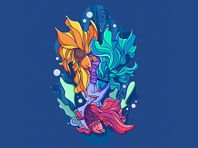 Ocean Lady design graphic design illustration vector