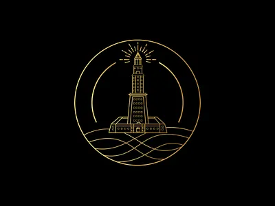 Alexandria Lighthouse logo alexandria alexandria lighthouse animation art artwork brand design graphic design illustration lighthouse logo logotype minimal minimalist typogaphy