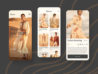 Waves Clothing App Design app appdesign branding clothing design designfeed designinspiration digitalcollage dribbblers girl girls graphic design shop ui ux zara