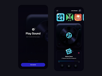 Play Sound App Player Concept app design ios mobile music player sound ui ux