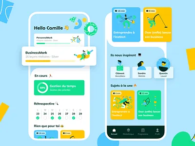 EnterUp — Mobile App — Training for business owners app branding chatbot design design sprint formation illustration interface mobile app training ui ux