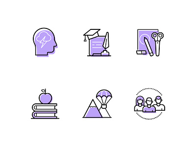 Learning line art icons course design education icon learning line school set style training vector