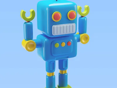 3d-illustration-children-s-toy-robot 3d animation app branding design graphic design illustration logo motion graphics ui vector