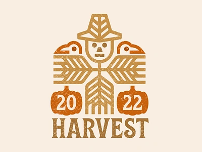 Harvest autumn barley corvus crows fall farm field gourds harvest icon logo nature pumpkins raven scarecrow symbol type typography wheat yeast