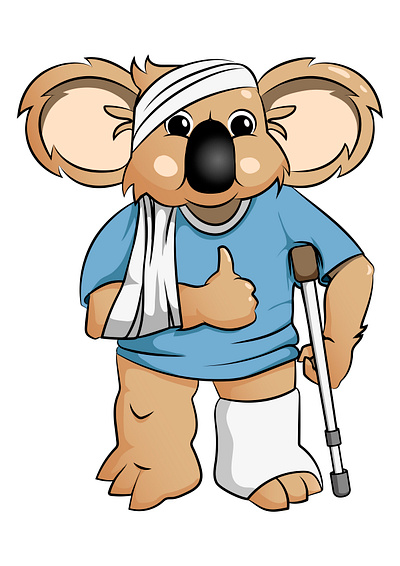 Injured koala cartoon comic fun graphic design illustration injured insurance koala vector