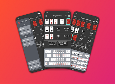 POC - Poker Odds Calculator app app design clean concept creative design figma flat graphic design mobile poker simple ui ui design uidesign uiux user experience user interface ux vegas