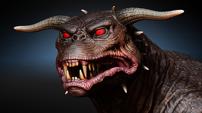 Terror Dog — 3D Concept 3d 3dart 3dcharacter 3ddesign animation art blender branding character cinema 4d cool design dog hero illustration monster photoshop render ui zbrush