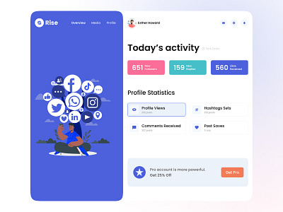 Social Media Activity Manager activity adobe xd branding design figma graphic design illustration landing page logo management manager ui ux website