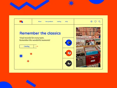 Web -site "Vinyl records" design minimal ui ux website мы