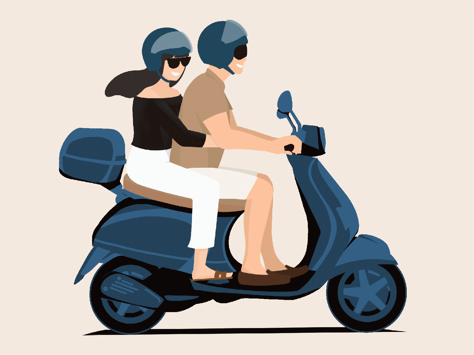 Vespa 🛵 animated animation chic cute design gif graphic design illustration italian love motion motion graphics moto motorbike nature procreate vector vespa