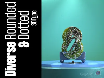 Diverse Number 8 3d 3d artist 3dfont 3dillustration 3dtype 3dtypo experimental type font gore std graphic design type typedesign typography
