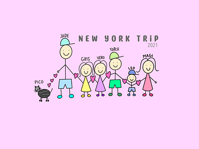 New York y mi familia! animation branding design graphic design illustration logo typography ui ux vector