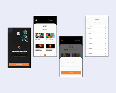 NIFTHUB- app bitcoin crypto defi design minimal ui ux