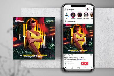 Tropic Night Club Instagram PSD Templates banner flyer instagram psd summerflyer template