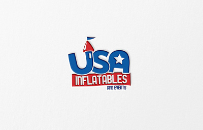 USA Inflatables and Events Logo branding graphic design logo