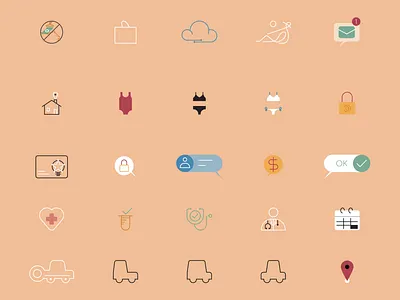 Icon set for explainer video flat illustration icon icon set motion design ui vector