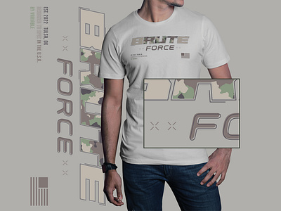 BRUTE FORCE american apparel branding design logo military militia outdoors rugged tactical tough