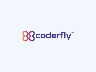 Coderfly - Logo brand branding butterfly code coder coding colorful computer data design digital fly illustration language logo metaverse programming software vector web