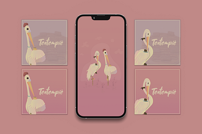 Tentempié | ilustration & Social media design 🍰 argentina bakery birds branding design food gastronomy graphic design heron illustration instagram pasteleria social media vector