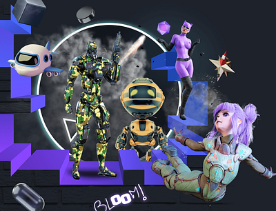 3D Characters for Bloometa, by The Blox 3d character design graphic design ui ux